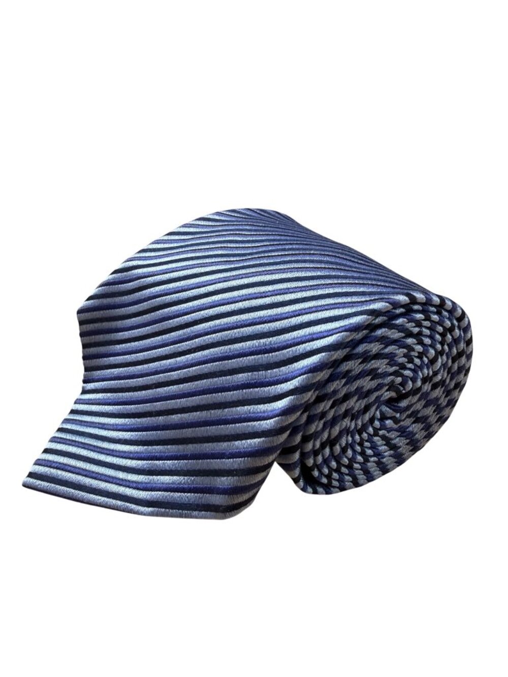 Banana Republic Mens Blue Striped 100% Silk Tie Made In Italy Elegant Neckwear